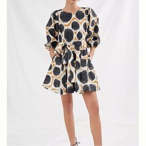 MAEVE Anthropologie Destin Printed Mini Dress with Waist Tie Size M